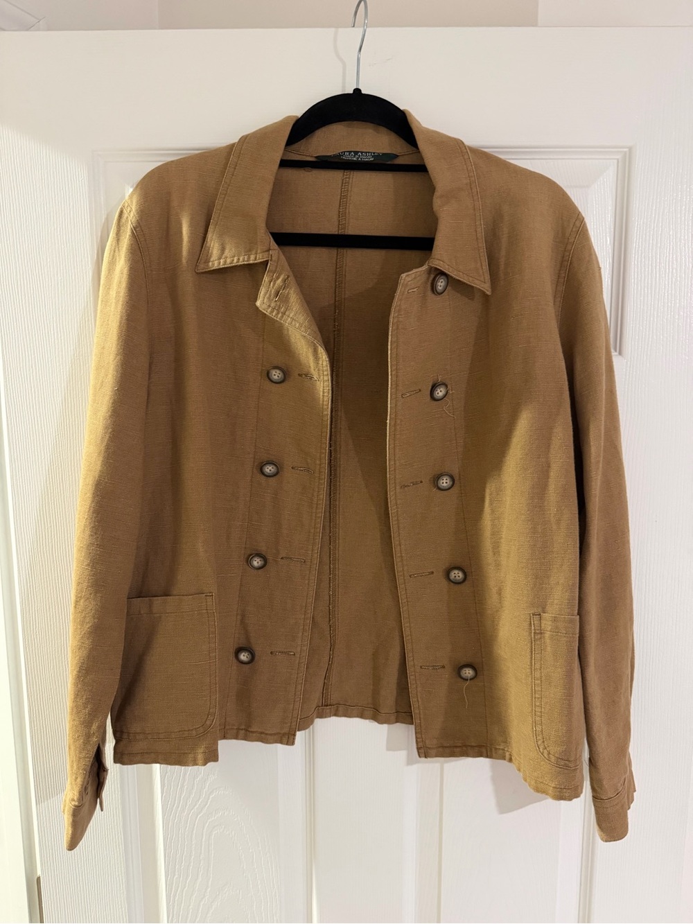 Laura Ashley Lightweight Double-Breasted Caramel Jacket